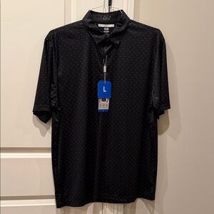 Greg Norman Collection Black PlayDry Polo Shirt size large -NWT
